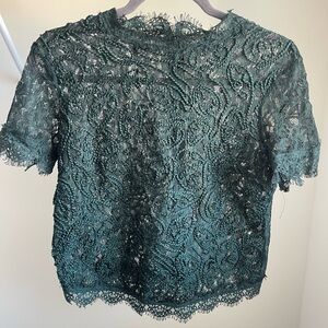 Zara green lace shirt